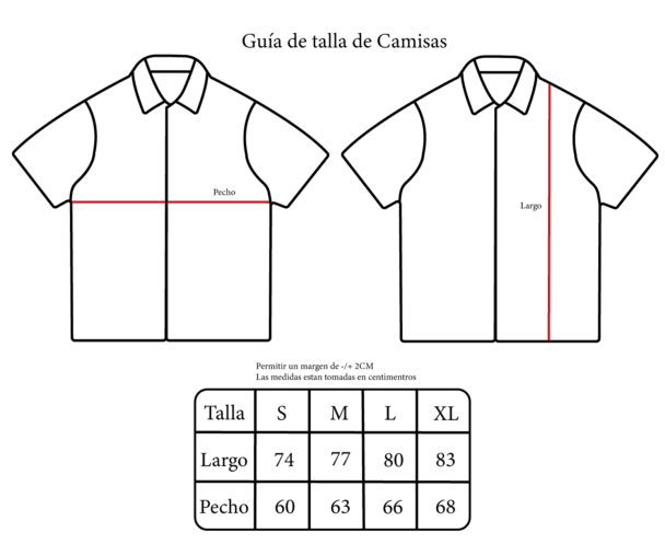 Guia de tallas de camisas