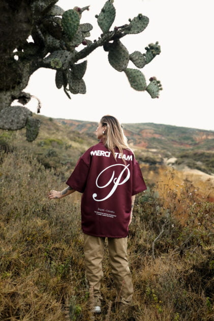Camisa vino tinto oversize