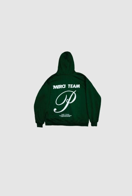 Merci Hoodie Verde Oversize
