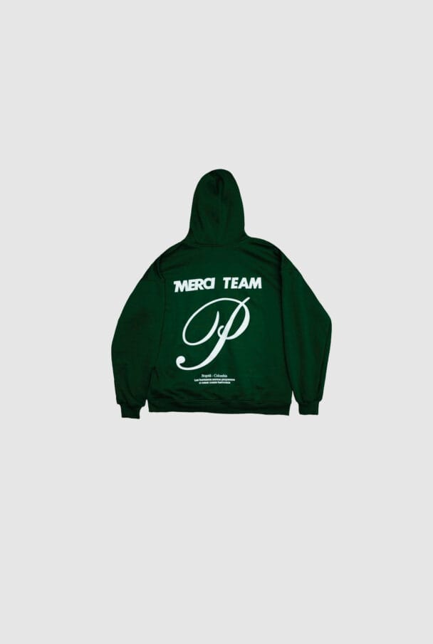 Merci Hoodie Verde Oversize