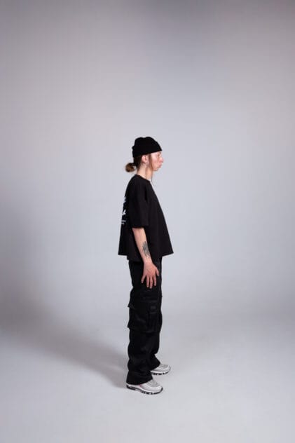 Pantalon cargo negro prisma